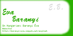 eva baranyi business card